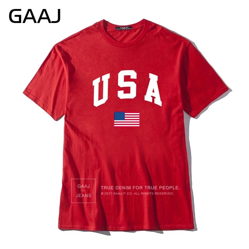 GAAJ USA Американский флаг Мужская футболка Топ Высококачественные 100% хлопковые футболки Для мужчины Футболка Печатный бренд Одежда Повседневная уличная одежда