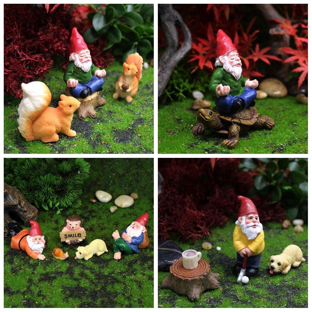 Landscape Bonsai Ornaments Fairy Garden Miniature Gnome Figurines Cartoon Animal Resin Dwarf Statue