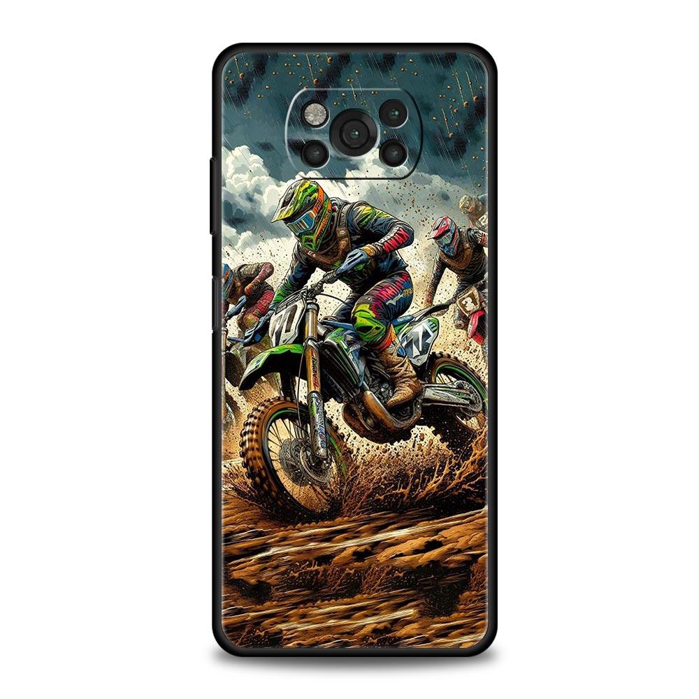 Motorcycle Phone Case for Xiaomi Poco F7 F6 F5 F4 F3 X6 X5 X4 X3 NFC F7 Ultra M4 C51 C55 GT 5G Soft TPU Cover Fundas Capas Coque
