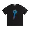 Cross-border new graffiti letter printing European and American street trendy brands loose and versatile casual men's and women's short-sleeved round
