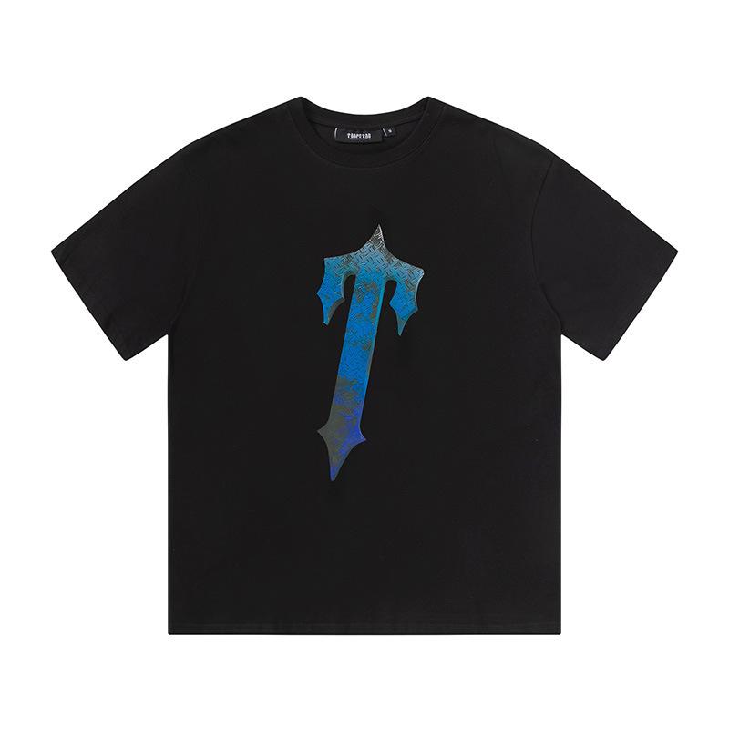 Cross-border new graffiti letter printing European and American street trendy brands loose and versatile casual men's and women's short-sleeved round