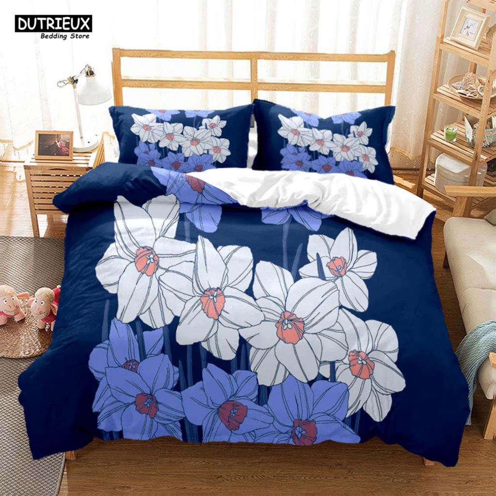 Comforter The Flower Pattern Is Simple And Fresh Soft And Comfortable Customizable Comforter Bedding Sets Bedding Set Luxury