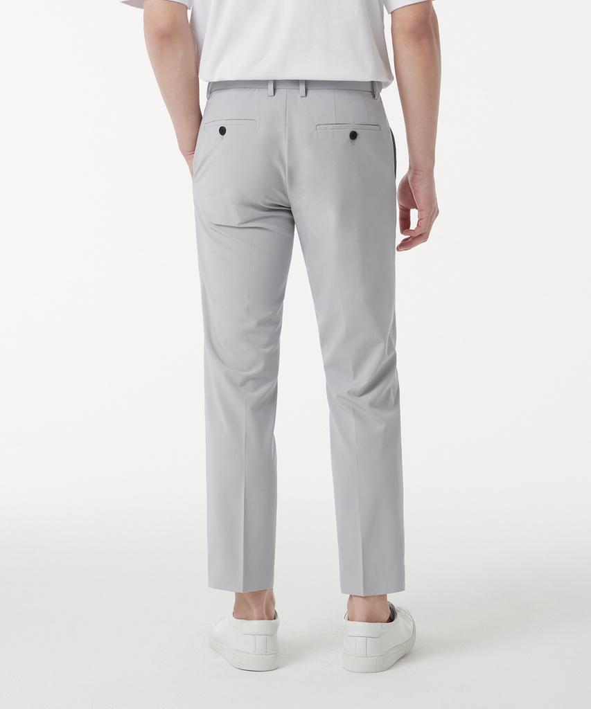 MUSINSA STANDARD [Cooltandard] Tapered Hidden Banding Crop Slacks [Light Gray]