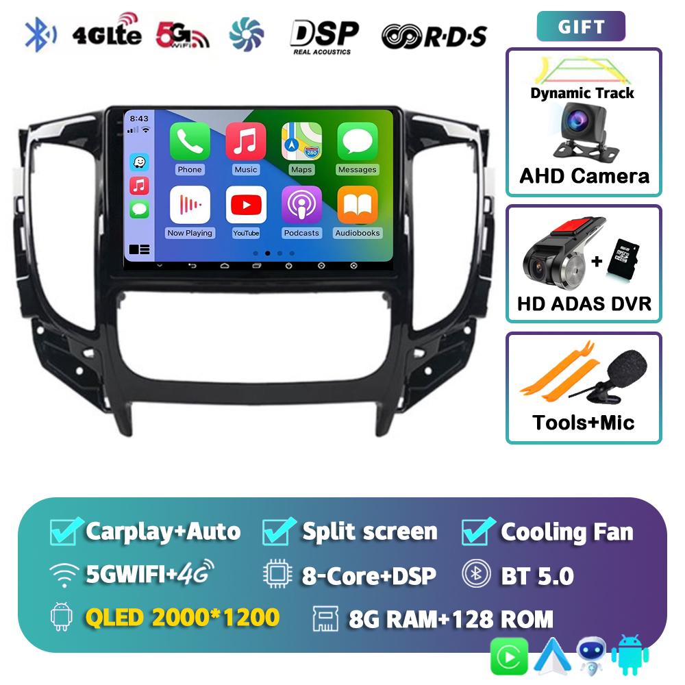 Android 14 Carplay автомобильное радио для Mitsubishi Pajero Sport 3 L200 5 Triton 3 2015 2016 2017 2018 2019 мультимедийный видеоплеер GPS