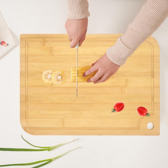 Bamboo Cutting Boards for Kitchen Double-Sided Chopping Board Large Multi-Functional Fruit Cutting Board for Meat Vegetables Charcuterie Board