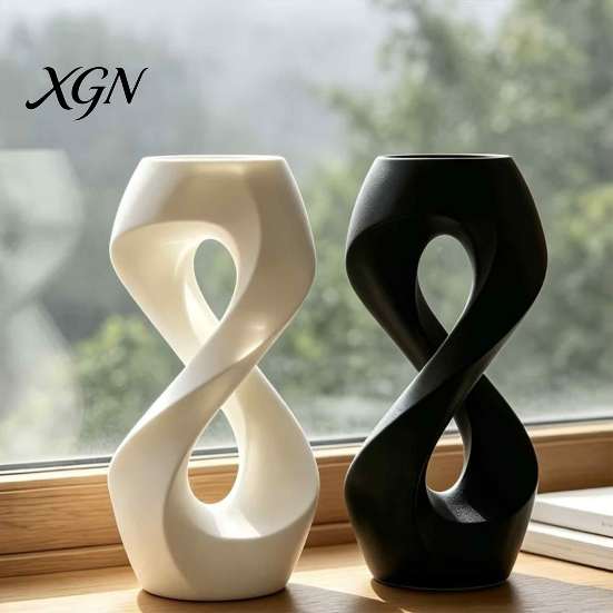 High End Shelf Decor Minimalist Abstract Sculpture, Modern Geometric Art Ornament, 3D Printed Sculpture Desktop Statue for Home Living Room