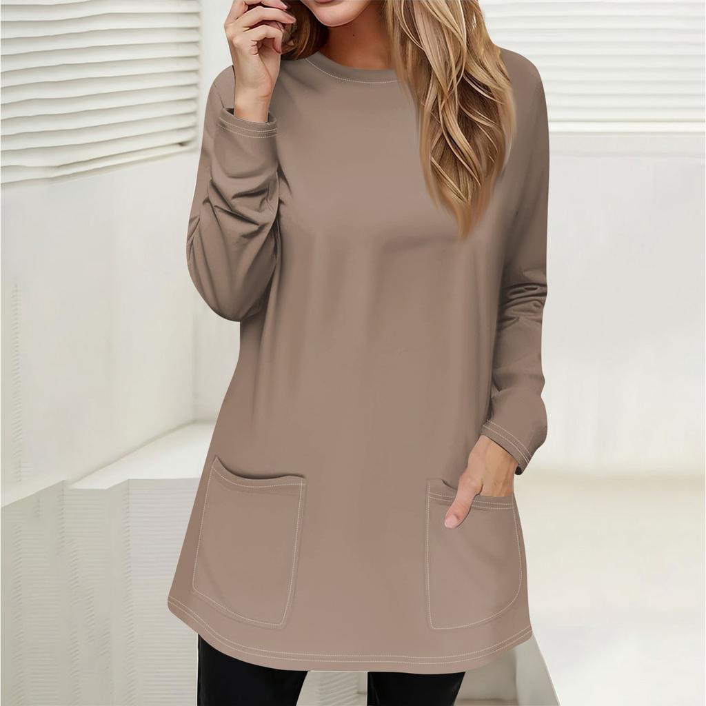 Женская толстовка, пуловер, спортивная одежда, карман, принт, повседневный топ с круглым вырезом и длинными рукавами