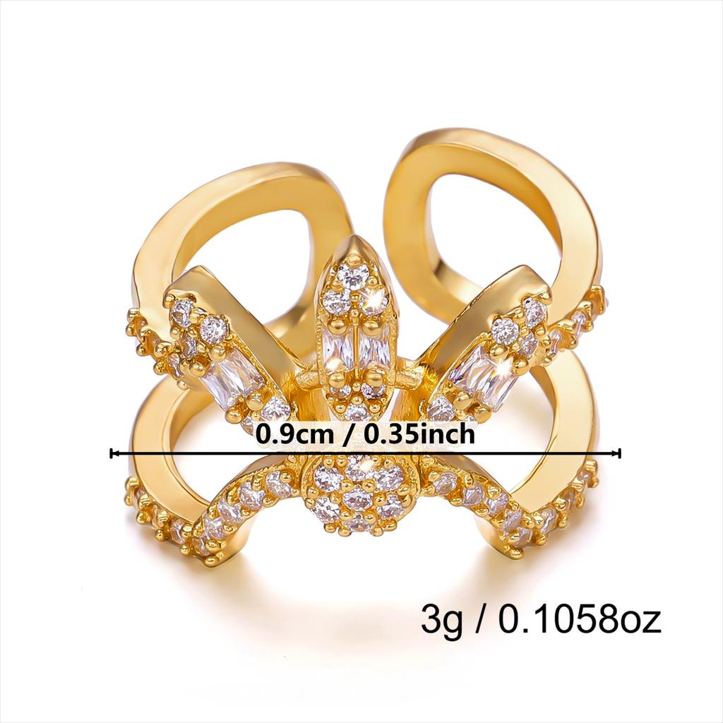 Exquisite Shiny Zircon Nail Ring for Women Romantic Geometric Flower NailCap Ring Charms Hip-Hop Punk Party Stackable Jewelry