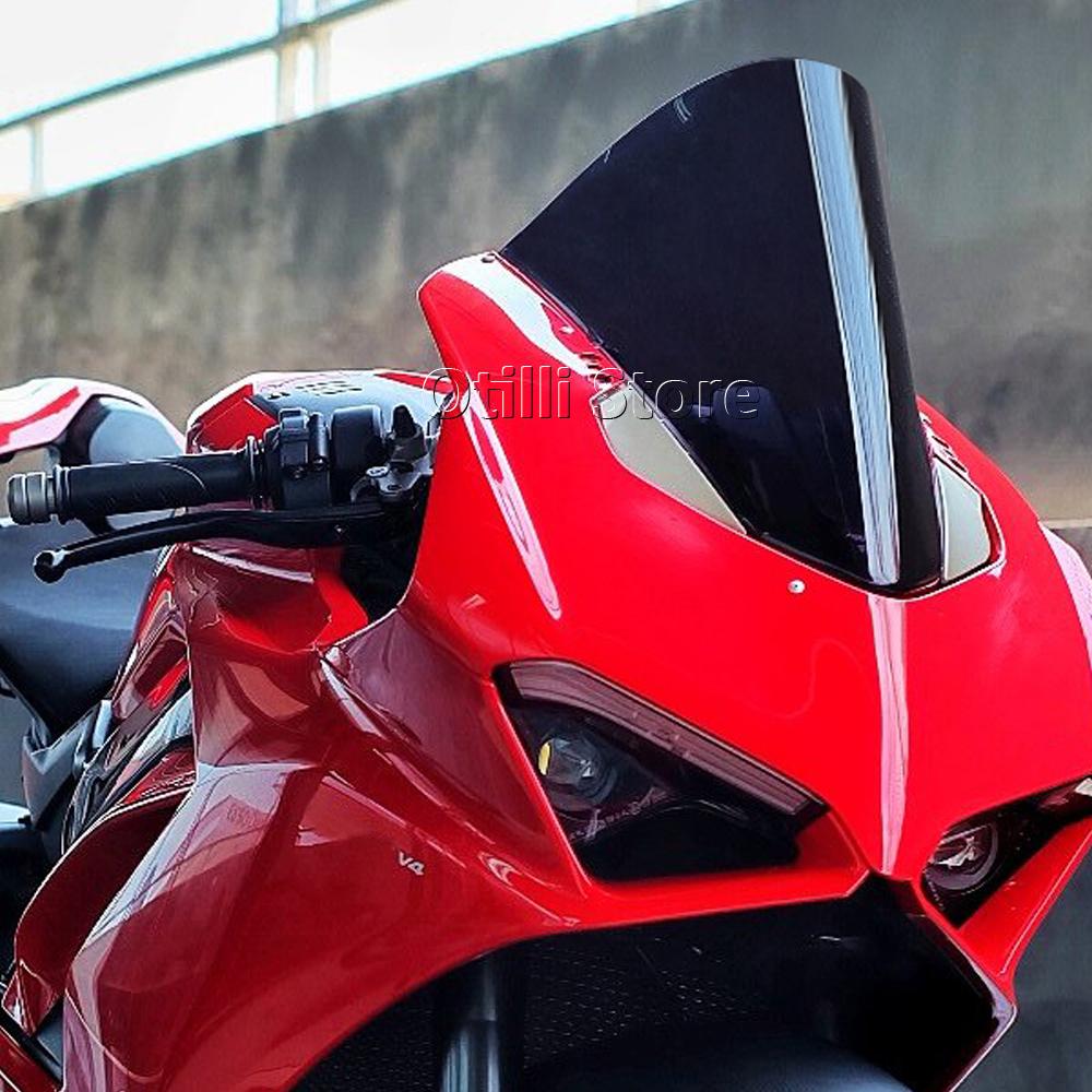 Motorcycle Windshield For Ducati Panigale V4 V4S 2020-2024 Windscreen Heighten Windshield Enlarge Wind Spoiler Cover Fairing