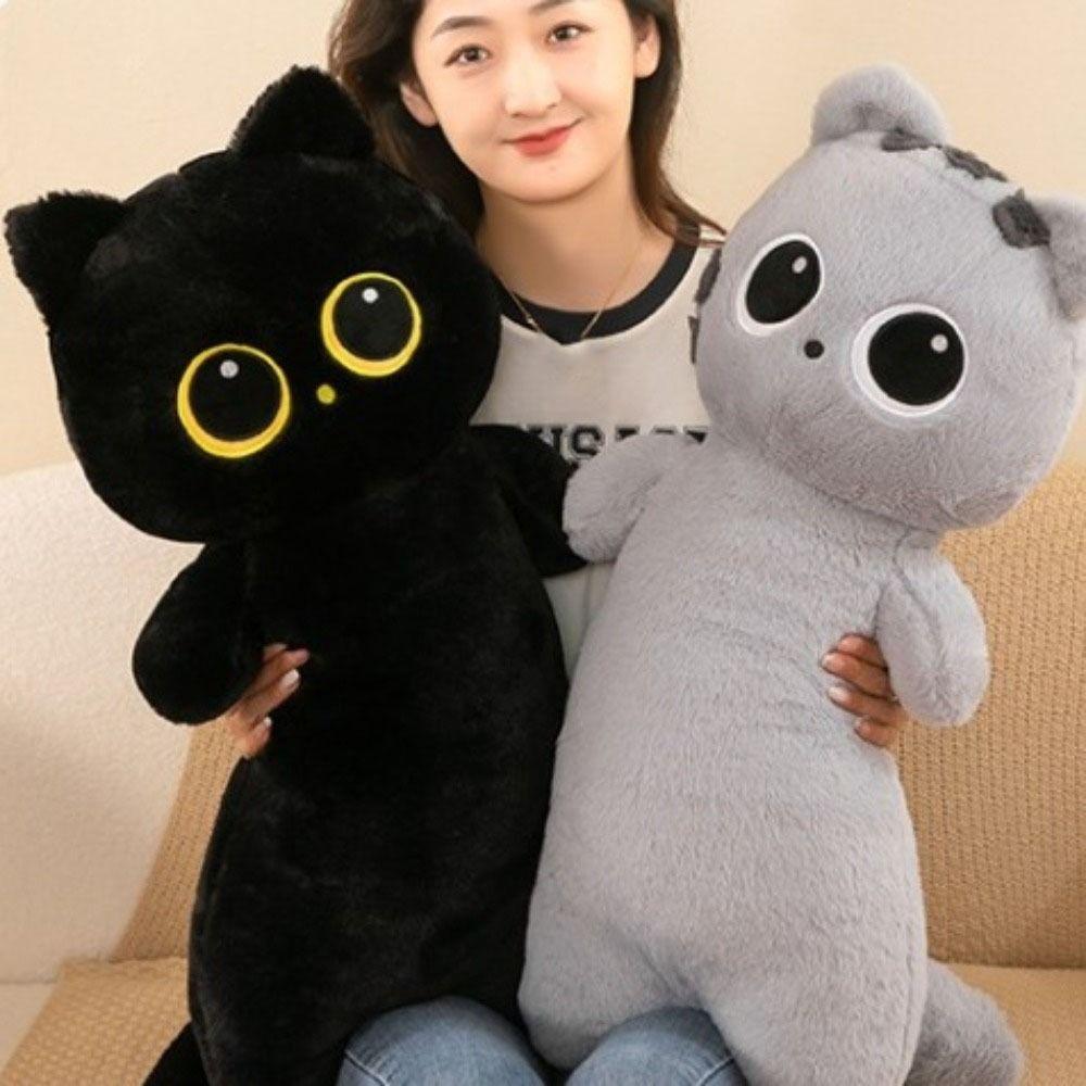 PP Cotton Long Giant Cats Plush Cartoon Cat Stuffed Plushie Animal Bolster Pillow Christmas Toy