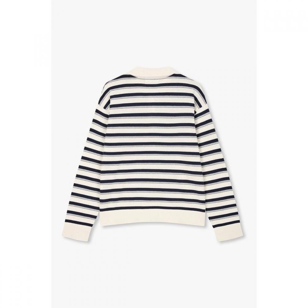 Studio Tomboy Stripe Long Sleeve Collar Knit 9176452981