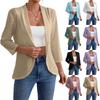 Women's Fashionable Casual Three-Quarter Sleeve Solid Color Cardigan Jacket