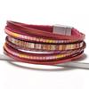 Bohemian Hand-Woven Leather Bracelet with Alloy Magnetic Clasp - Fashionable Women's Accessory