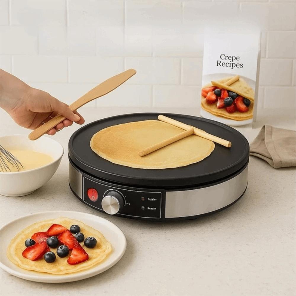 Aluminum Electric Crepe Maker Round Electric Grilling Pan Electric Pancake Machine Breakfast