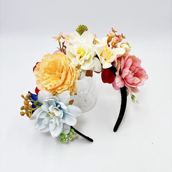 Imitation Flower Decor Hair Hoop Elastic Design Travel Party Headband Various Styles Floral