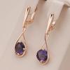 Серьги-подвески в стиле фиолетового циркона для женщин, модные золотые легкие роскошные ювелирные изделия, сохраняющие цвет