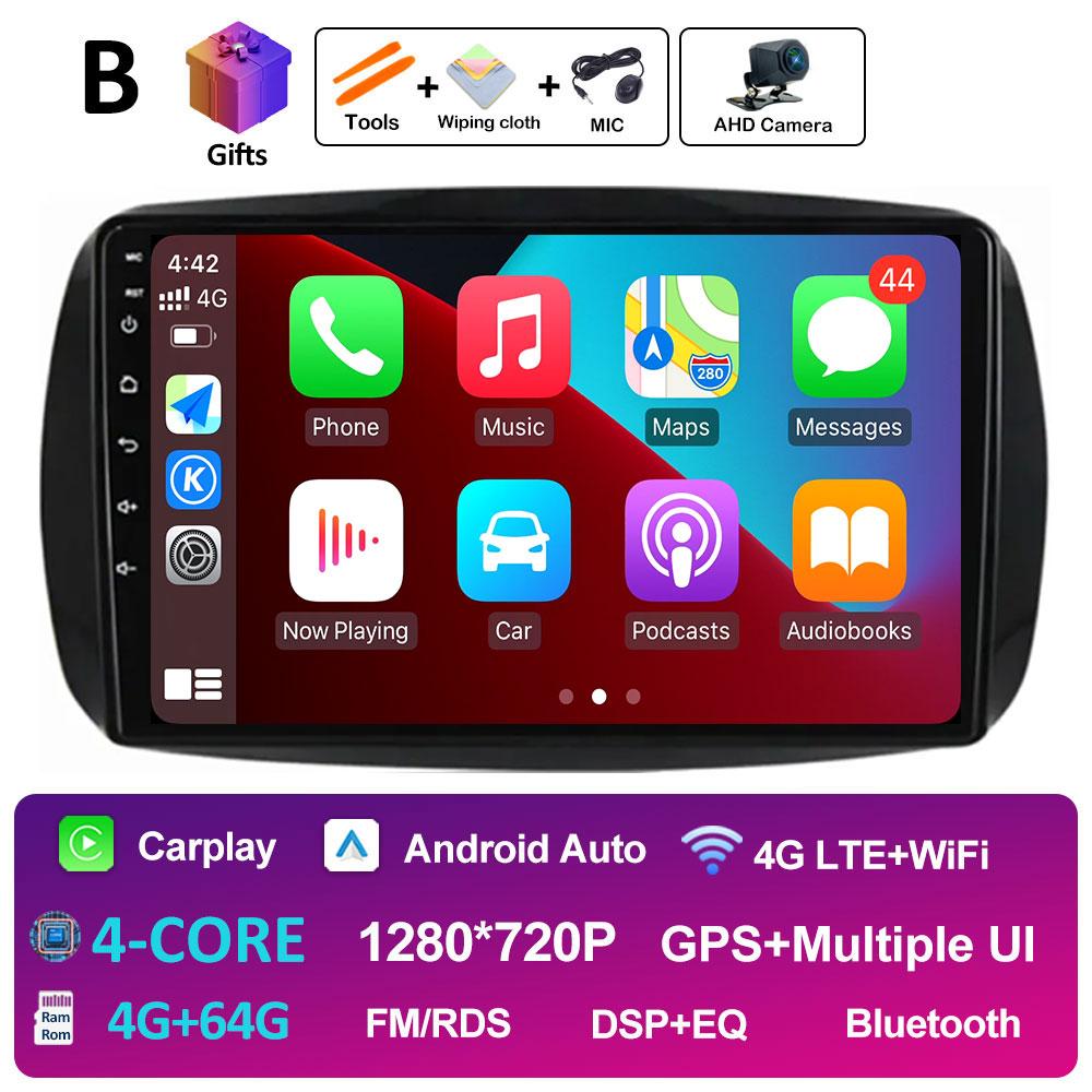 Автомобильное видео для Mercedes Benz Smart 453 Fortwo 2014 2015 2016 2017 - 2020 Радиоплеер Беспроводная навигация Carplay GPS Аксессуары