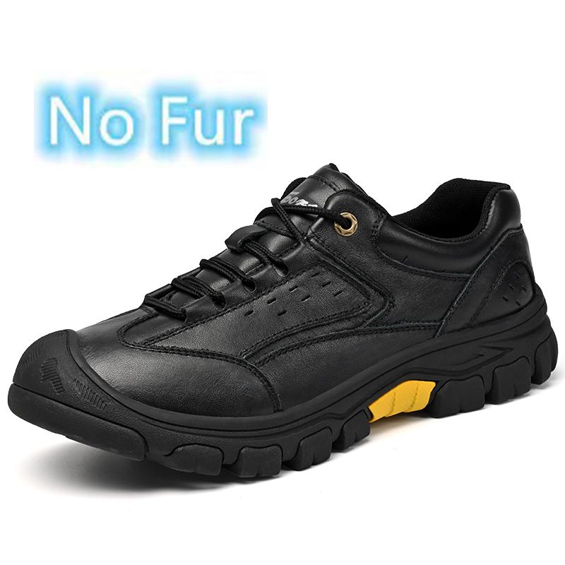 Мужские теплые зимние ботинки из натуральной кожи, модные уличные мужские кроссовки, мужские походные ботинки на шнуровке, нескользящие мужские повседневные ботинки для снега