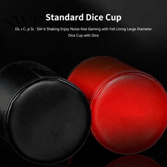 13mm Dice Cup Set Silent Shaking Enjoy Noise-free Gaming with Noise Dampening Felt Lining Large Diameter