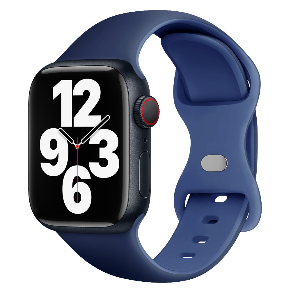 Силиконовый ремешок для Apple Watch 44 мм 45 мм 41 мм 40 мм 49 мм 42 мм 38 мм 46 мм, спортивный браслет для iWatch Series Ultra 2 SE 10 9 8 7 6 5