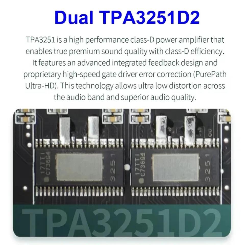 S350H TPA3251D2 Bluetooth 5.0 Усилитель 2.1 Канал Мощный Аудио Стерео Сабвуфер 220Втx2+350Вт ВЧ НЧ УС