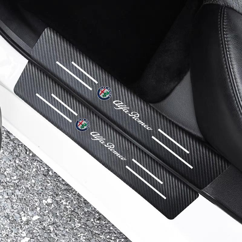 5Pcs Car Door Sticker F Threshold Anti Scratch Decals Accessories For Alfa Romeo Giulia Stelvio Giulietta 156 159 147 Mito Tonale