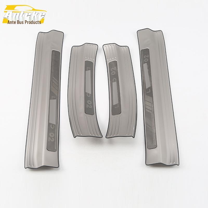 Fits 18 Lynk&Co 02: Door Sill Decoration & Bumper Trunk Sill Strip