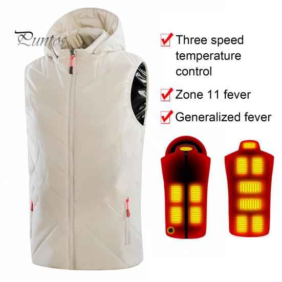 Женский осенне-зимний утепленный жилет с 11 зонами подогрева, 3 уровня температуры, застежка-молния с карманами на молнии, однотонный теплый жилет без рукавов с подкладкой для домашних выходов