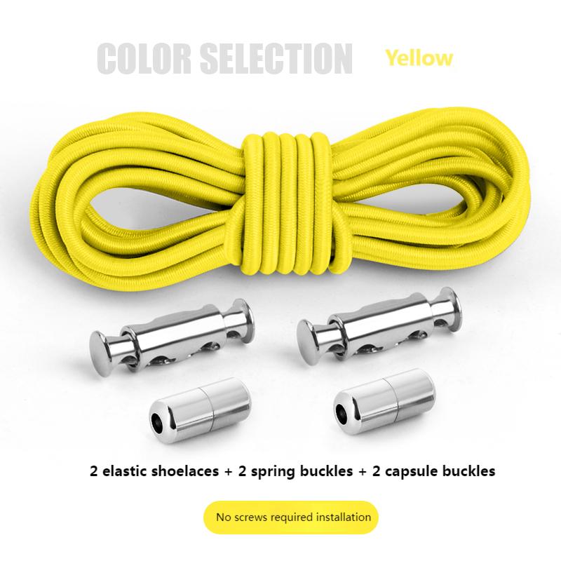 Эластичные шнурки без завязок, круглые шнурки с металлическим замком без завязок, кроссовки, ботинки, шнурки для детей и взрослых, быстрые ленивые шнурки для обуви