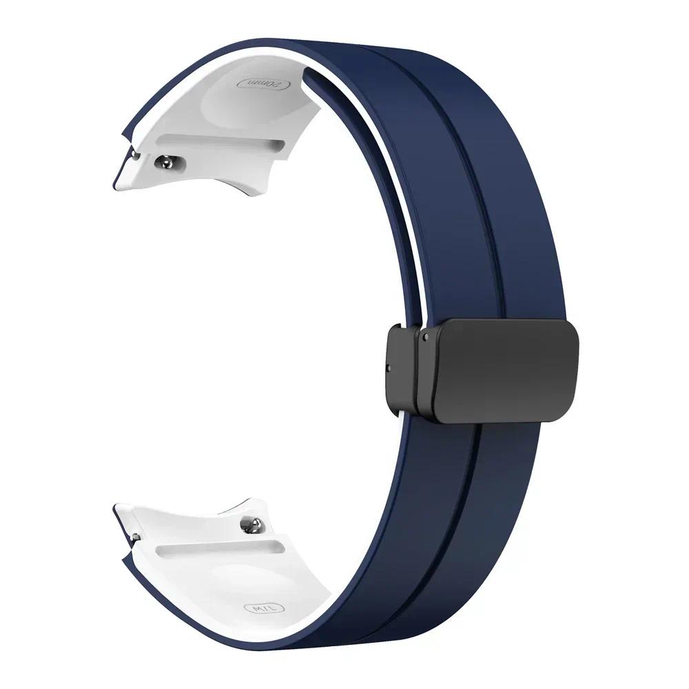 Силиконовый браслет для наручных часов Samsung Galaxy Watch 7 6 5 4 5 Pro 44/40 мм, ремешок с магнитной застежкой для Watch4 6 Classic 43/47 мм