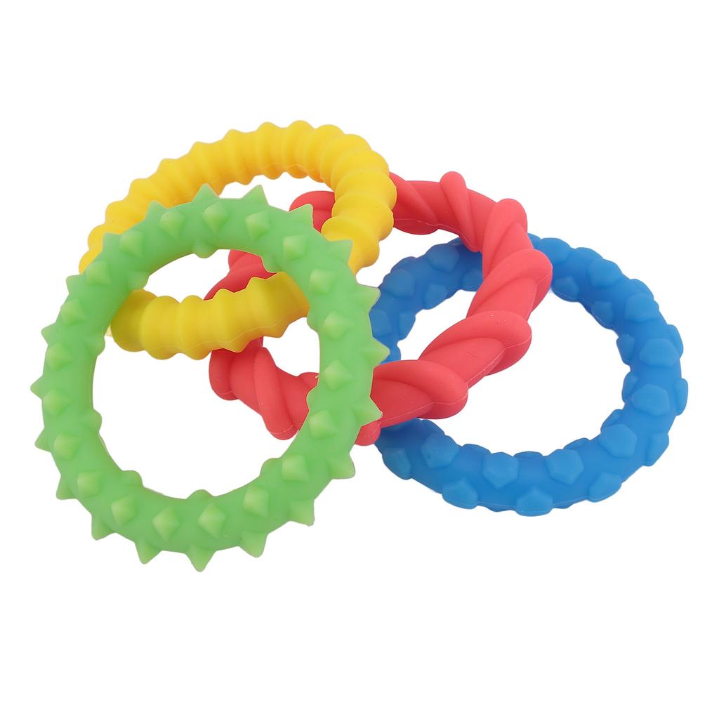 4 Pcs Kids Sensory Ring Toys Silicone Vibrant Colors Textured Skin Friendly Sensory Bracelets