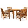VidaXL Garden Dining Furniture 5 Pcs with Cushions Solid Acacia, 54.9kg