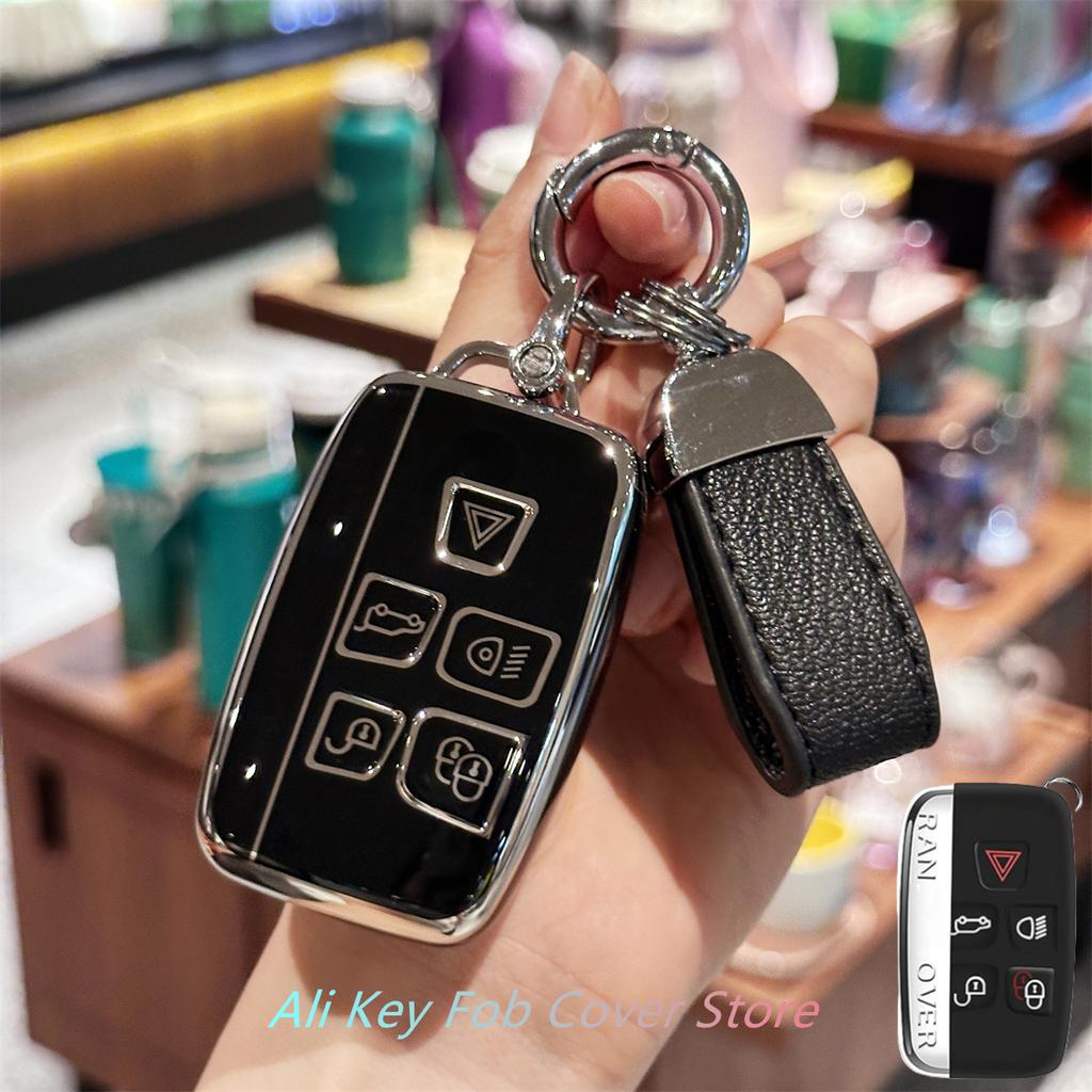 bpzsw1 Key Fob Cover for Evoque Velar Sport Discovery Freelander2 LR4 Land Rover Sport Jaguar XF XJ XE F-PACE F-Type Lanyard