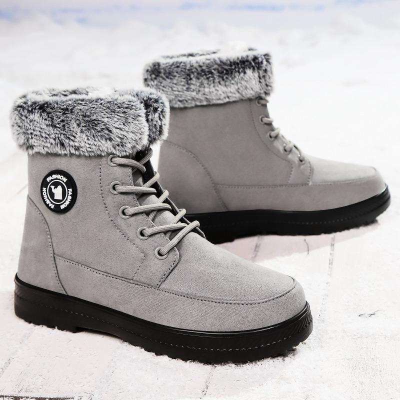 Winter New Women's Thick Plush Cotton Boots and Mid Top Warm Snow Boots Are Fashionable Trendy and Upgraded for Warmth