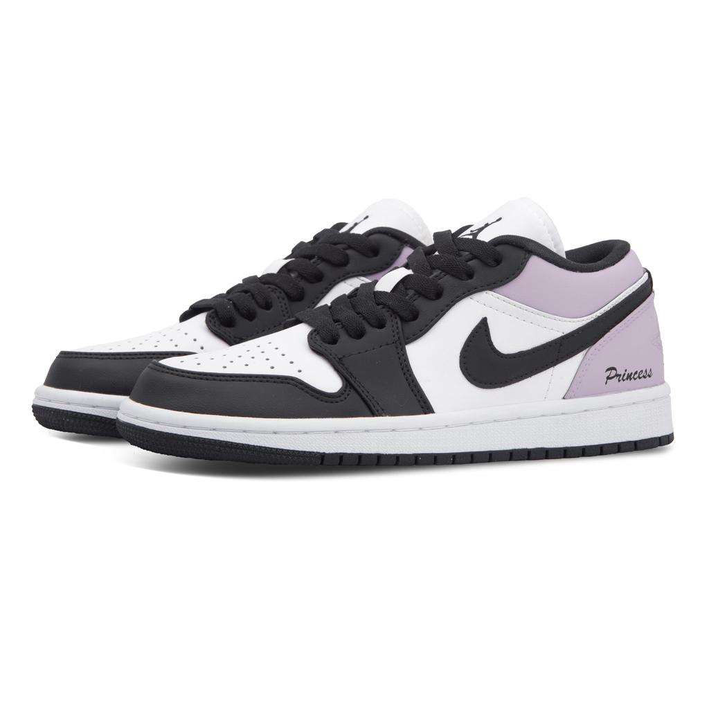 Jordan Air Jordan 1 Нескользящие Низкие Винтажные Баскетбольные Кроссовки Женские Белый Черный Фиолетовый DC0774-101(Команда34-)