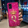 Shockproof  Phone Case For ZTE Blade L9 Silicone Black Soft Pretty A To Z Letter Glitter Crown Pattern Protective Back Case