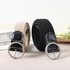 Women Canvas Jeans Belt No Punch-Free Design Wear-Resistant Braided Waistband Dress Shirt Tops Belt