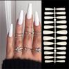 24Pcs/Set Matte Extension Full Cover Coffin Fake Nail Nail Tips False Nails Ballerina Nail