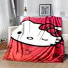 1шт. Плед с принтом Hello Kitty на красном фоне, милый мультяшный - Для дома, офиса, улицы, подарок, подходит для всех сезоновz041747