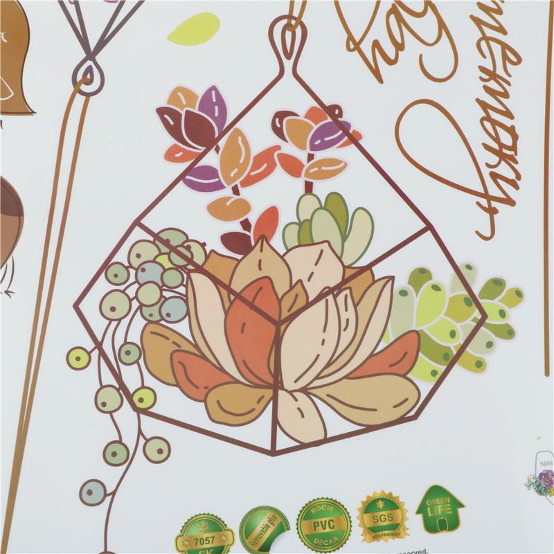 Креативные цветочные растения, хлорофитум, съемные наклейки на стену, декоративная наклейка