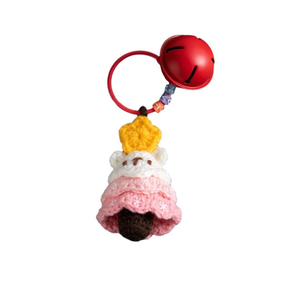 Yarn Christmas Knitted Hanging Ornament Handmade Christmas Bag Charm Xmas Crochet Keychain Friend