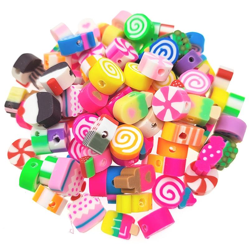 Creative New Spacer Clay Beads Handmade 10Pcs Jewelry Accessories Diy Bracelet For Jewelry Making Round Beads Colorful Soft Ceramics Flower Star