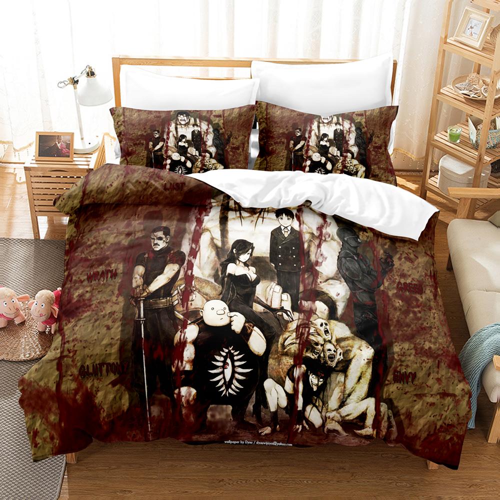 Anime Fullmetal Alchemist Bedding Collections Duvet Cover Collection With Pillowcase Twin Full Queen King Bedclothes With Bed Linen Home Textiles