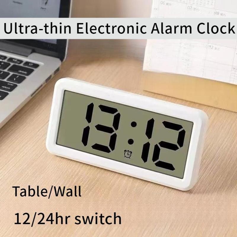 Цифровой будильник с питанием от батареек, отображение времени и даты, настольные часы с функцией повтора сигнала 12/24 ч, настенные ЖК-часы с батареей CR2032