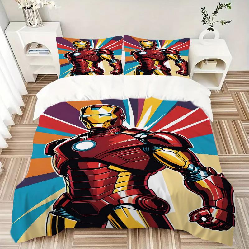 Iron Man Heroic Armor Print 3Pcs Bedding Setduvet Cover With 2 Bedropillowcase Home Birthday Gift