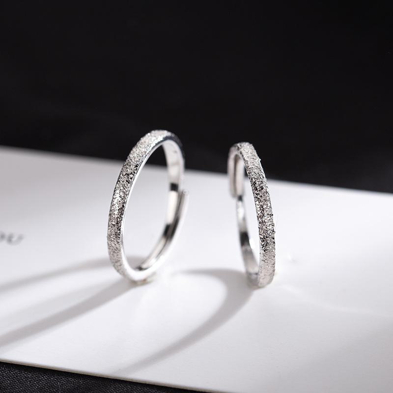 Banyan Tree S925 Frosted Starry Sky Adjustable Couple Ring