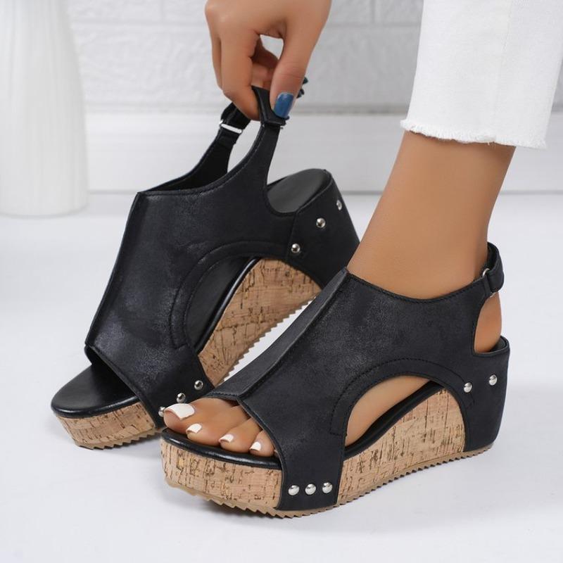 Women's Summer Wedge Sandals Peep Toe Platform High Heel Casual Outdoor Shoes