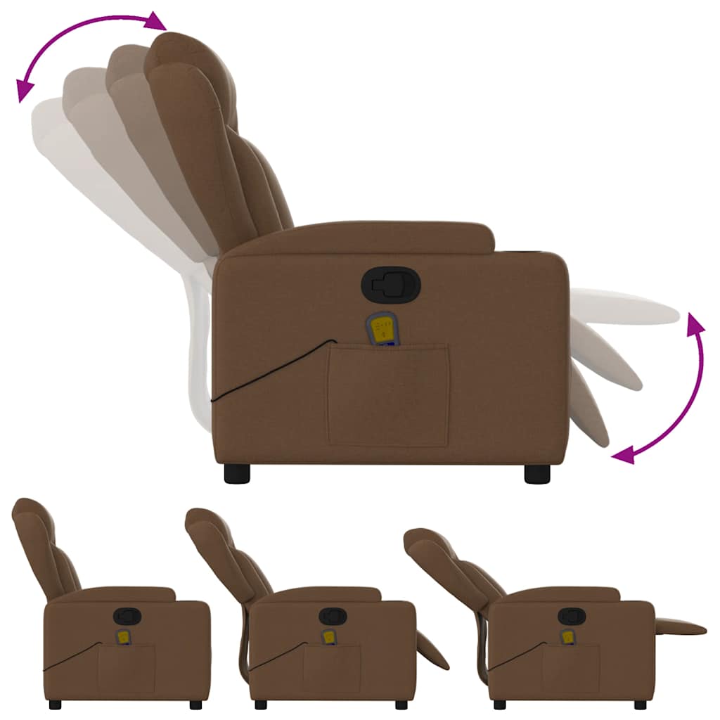 Massage Chair Brown Fabric