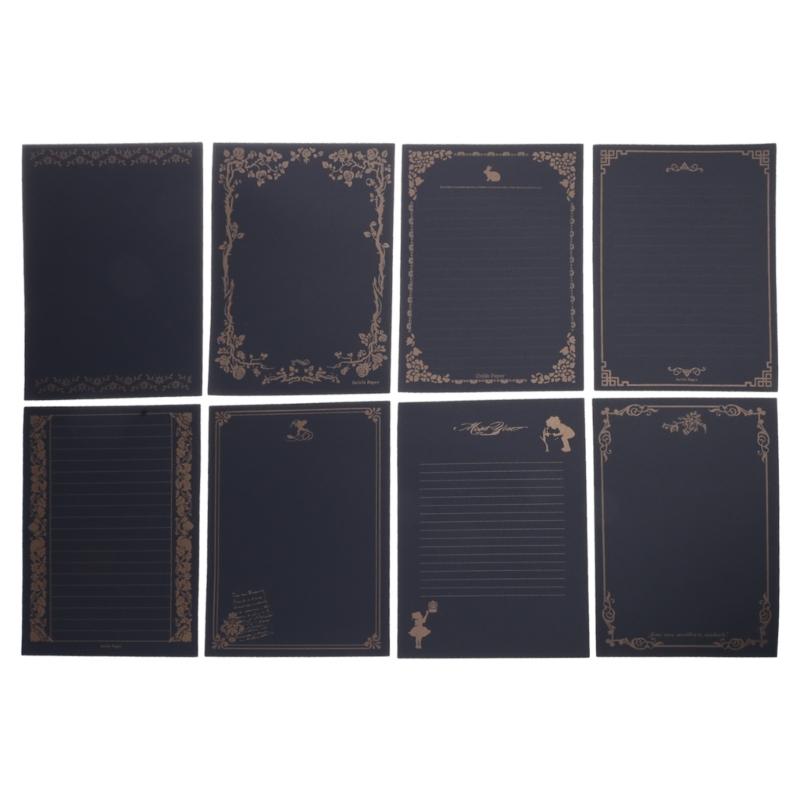 8 Листов Винтажной Крафтовой Канцелярской Бумаги A5 В Линию Набор Бумаги для Письма для Персонализированного Письма Стихотворения