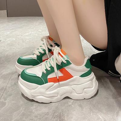 Кроссовки Botton, увеличивающие рост, для женщин, на шнуровке, с клиньями, удобная кожаная спортивная обувь, размер плюс 43